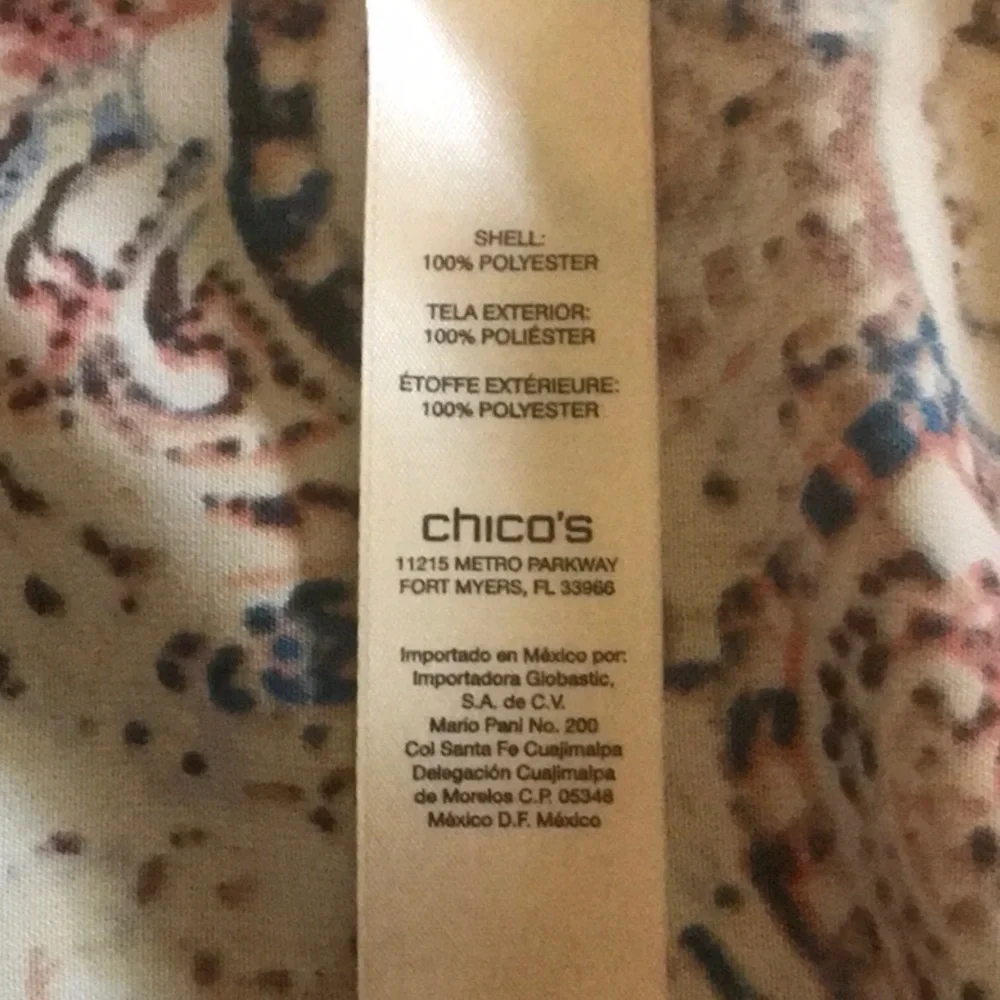 Chico's Medium Relaxed Orange and Cream Blouse - Picture 8 of 8